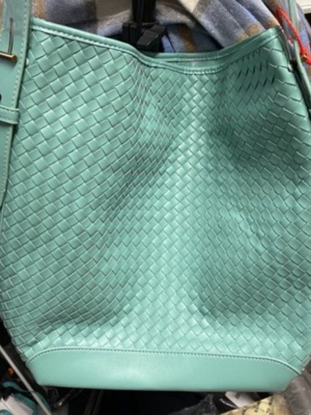 Woven Tote Bag for Women Large Leather Bucket Bags Vegan Shoulder Handbag Bea...